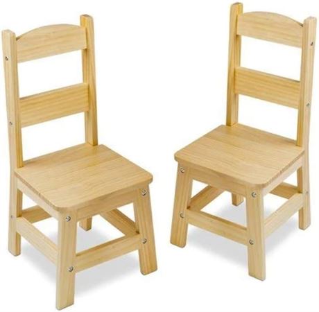 Melissa & Doug Wooden Chairs, Set of 2 - Blonde Furniture for Playroom | Kids