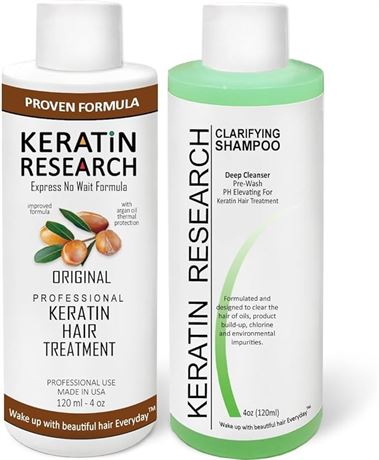 2 set, 120ml/4fl oz ea - Keratin Research Brazilian Keratin Hair Treatment Strai