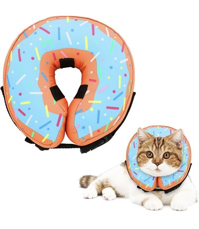 Small - Recovery Donut Collar for Dogs & Cat,Inflatable Dog Cone Collar Alternat