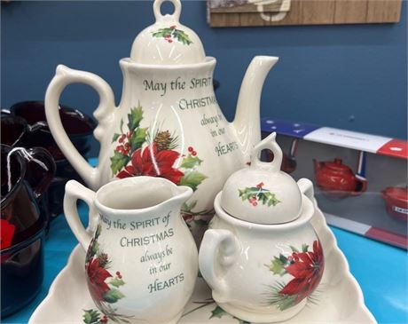 Cracker Barrel Tea Set May the Spirit of Christmas always be in our hearts