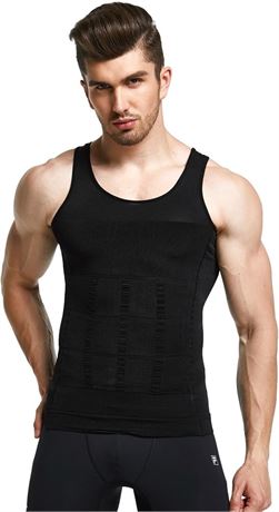 GKVK Men's Slimming Shirt Body Shaper Vest Abs Abdomen Slim, Medium