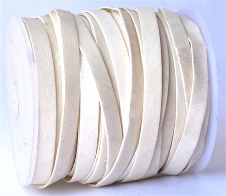 Rawhide lace 6mm Wide 25-Meter Spool by Greek Crafts, White