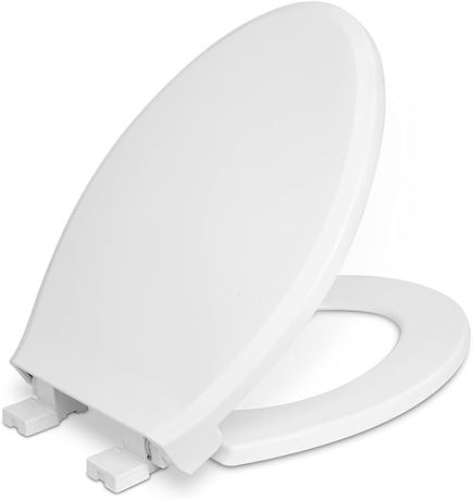 Centoco 6500SC-001 Plastic Elongated Toilet Seat with Slow Close, White