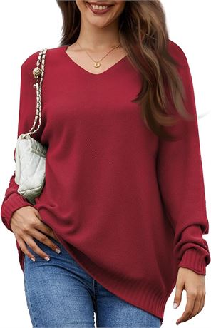 SIZE: XXL Women's V-Neck Classic Fit Casual Lightweight Lo...