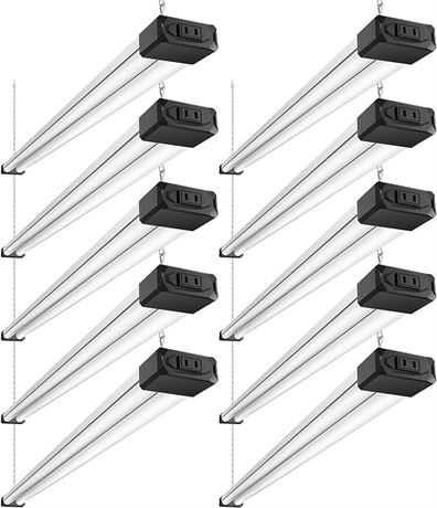 Pack of 10, BBOUNDER Linkable LED Shop Light with Reflector, Super Bright 6500K