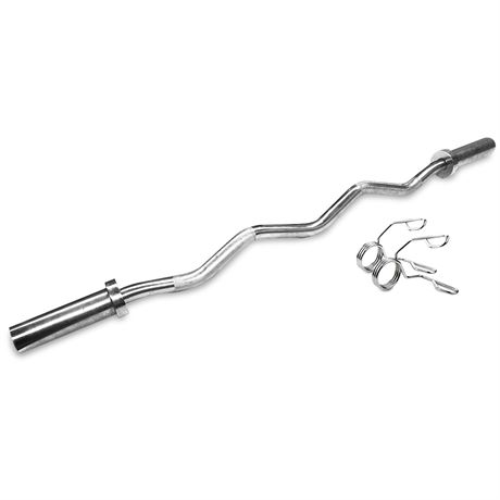 Olympic Curl Bar 4ft for 2 Inch Weight Plates, Perfect for Home Fitness