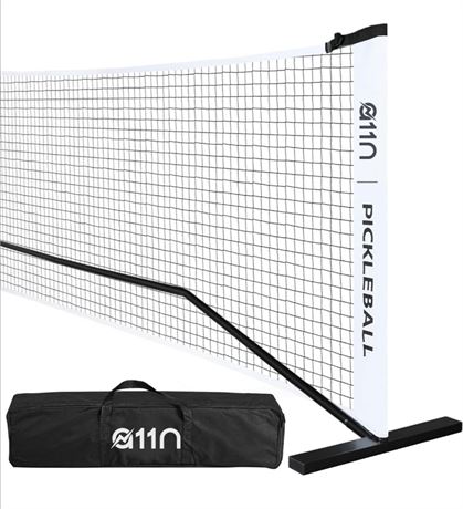 A11N Portable Pickleball Net System with carrying case (White/Black)