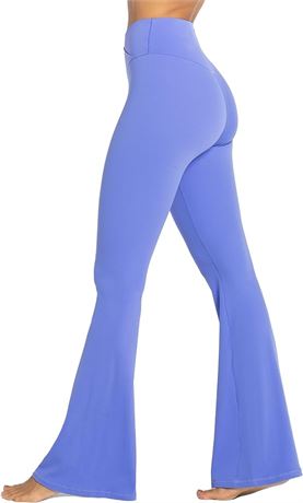 SIZE: L Sunzel Flare Leggings, Crossover Yoga Pants with Tummy Control, High Waisted and Wide Leg, No Front Seam