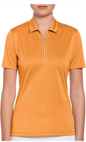 Size-XS,Callaway Women's Quarter Zip Short Sleeve Heather Golf Polo Shirt