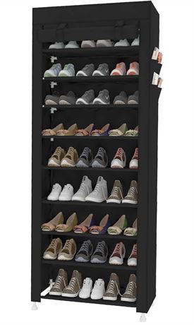 ACCSTORE Tall Shoe Rack 9-Tier Shoe Shelf Hode up to 27 Pairs Shoes with No-Wove