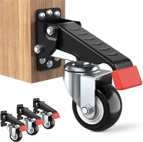 SPACEKEEPER Workbench Casters kit 660 Lbs - 4 Heavy Duty Retractable Caster Designed for Workbenches Machinery & Tables
