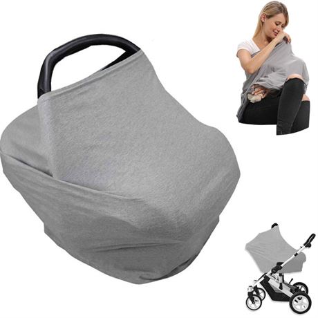Car Seat Nursing Breastfeeding Cover, Thick Cozy Jersey Carseat Canopy Cover
