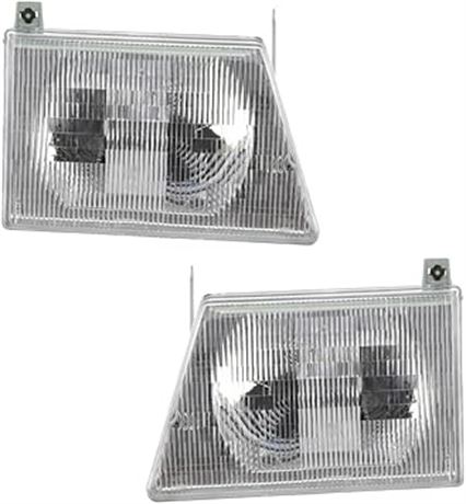 For Ford E150 / E250 / E350 Econoline Van Headlight Assembly 1997-2007 Pair Driv