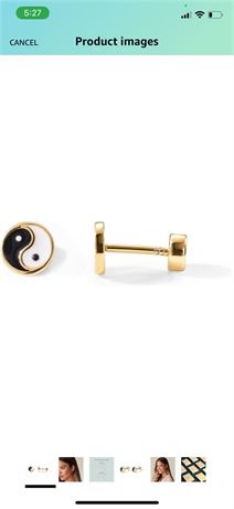 PAVOI 14K Gold Plated Solid 925 Sterling Silver Post Flat Back Stud Earrings for