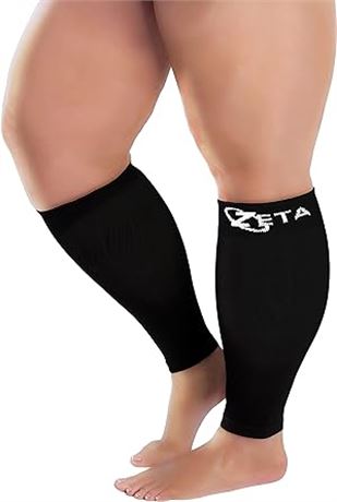2XL Plus Size Short Length Leg Sleeve Support Socks - Wide...