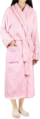 S/M PAVILIA Soft Plush Women Fleece Robe, Warm Bathrobe, Fuzzy Female Long Spa