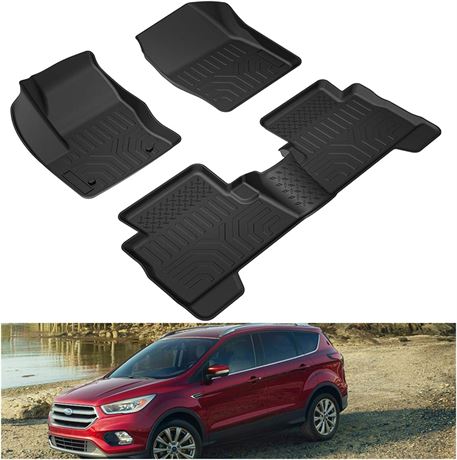 Kiwi Master Floor Mats Compatible for 2013-2019 Ford Escape/Ford C-Max All Weath