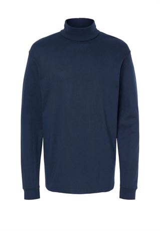 Size M, Interlock Turtleneck Long Sleeve Shirt Navy Blue