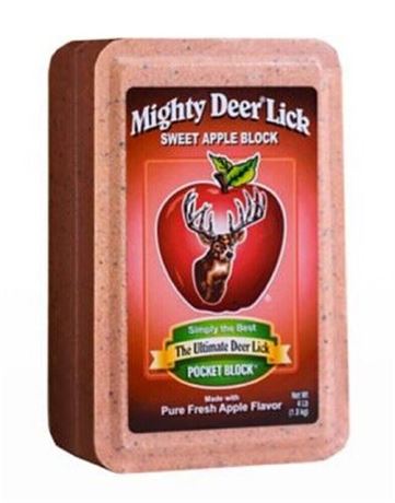 4 Pounds - Mighty Deer Lick 96031 Wildlife Attractants Sweet Apple Pocket Block