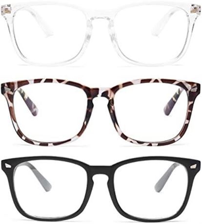 TIJN Blue Light Blocking Glasses for Women Men Clear Frame Square Nerd Eyeglass