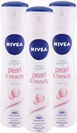 Nivea Longlasting 48 Hours Freshness Body Spray - Pearl & Beauty, 3 Packs x 150