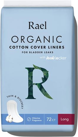 Rael Incontinence Liners for Women, Organic Cotton Cover - Postpartum Essential,