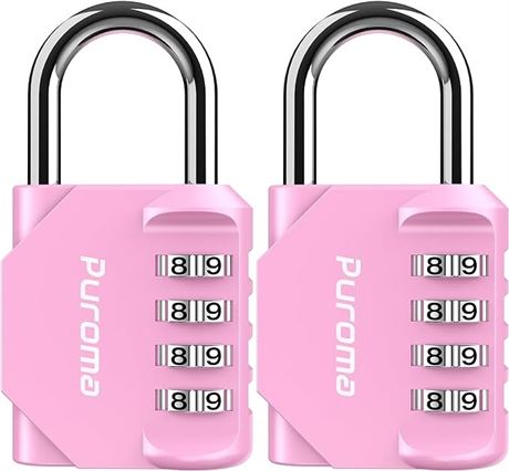 Puroma 2 Pack Combination Lock 4 Digit Locker Lock Outdoor Waterproof Padlock
