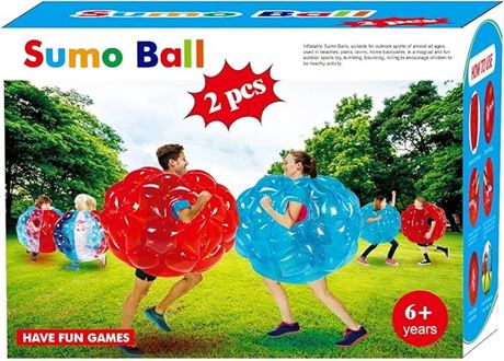 2 PACKSUNSHINE-MALL Inflatable Bubble Balls for Kids,Inflatable Buddy Sumo Balls