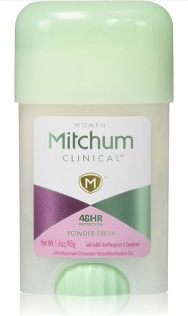 Mitchum Clinical Women's Solid Anti-Perspirant & Deodorant, 1.6 Ounce, Powder