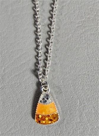 Claire's Glittery Candy Corn Halloween 8" Necklace X2