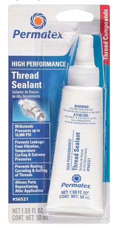 Permatex 56521 High Performance Thread Sealant, 50 ml , White (Packaging may var