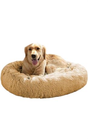 MFOX Dog Bed Cat Bed Donut, Pet Bed Faux Fur Cuddler, Machine Washable Self-Warm