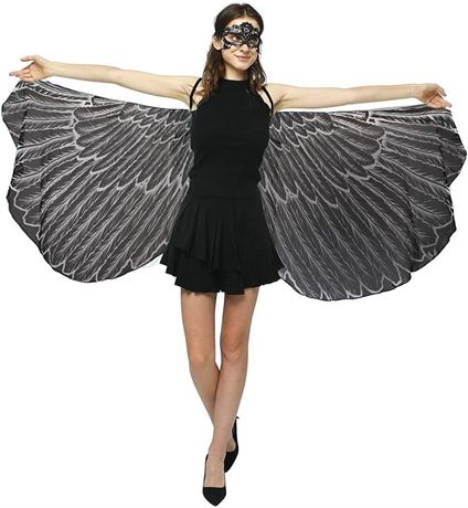 Ypser Halloween Party Wings Shawl for Women Fairy Ladies Costume Cape