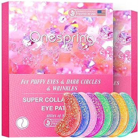Onespring Under Eye Patches (24 Pairs) - Upgrade Eye Gel Pads for Wrinkles, Puff