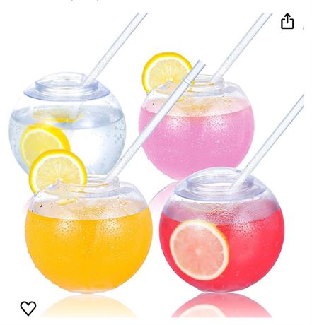 Fish Bowls for Drinks with Lids and Straws 22 oz Fishbowl Cups Clear Plastic Fis