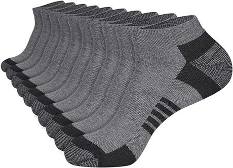 SZ L-XL 10 Pairs Mens Ankle Socks Men 10 Pack Low Cut Comfort Cushion Casual