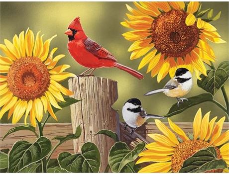 Bits and Pieces - Sunflower and Songbirds 1000 Piece Jigsaw Puzzles for Adults -