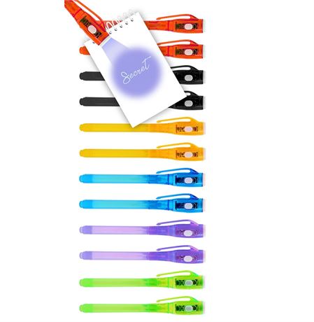 12 PCS - HeroFiber 12 Invisible Ink Pen with UV Light