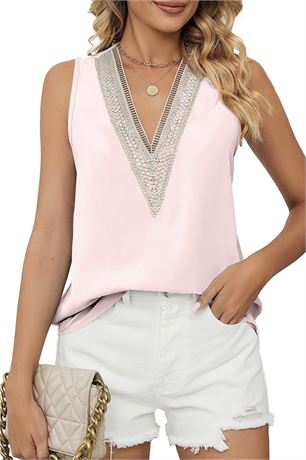 Size-L, Costaric women's sleeveless summer tops trendy tank tops fashion lace