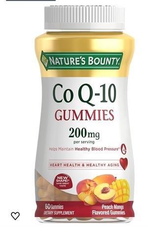Nature's Bounty CoQ10 Gummies, Supports Heart Health, CoQ10 200mg, Peach Mango F