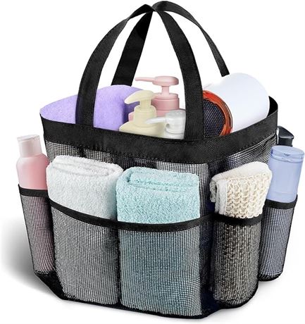 Attmu Portable Caddy with 8 Mesh Storage Pockets, Quick Dry Shower Tote Bag Oxfo
