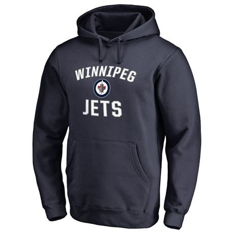 MED - Winnipeg Jets Fanatics Branded Victory Arch Team Fitted Pullover Hoodie