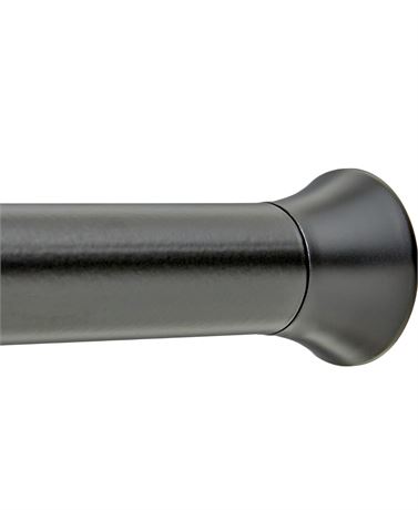 Amazon Basics Adjustable Tension No Drill Curtain Rod, 36-54" Width - Black