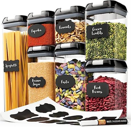 Chef's Path Set of 7 Airtight Food Storage Containers for Kitchen Storage - Clea
