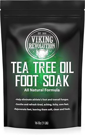 16oz - Tea Tree Oil Foot Soak with Epsom Salt - Athletes Foot, Toenail Fungus
