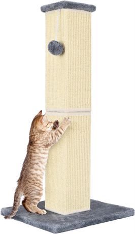 YULOYI Cat Scratching Post 32 Inch for Indoor Large Cats and Kitten, Nature Sisa