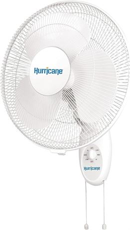 Hurricane Wall Mount Fan - 16 Inch | Wall Fan with 90 Degree Oscillation, 3 Spee