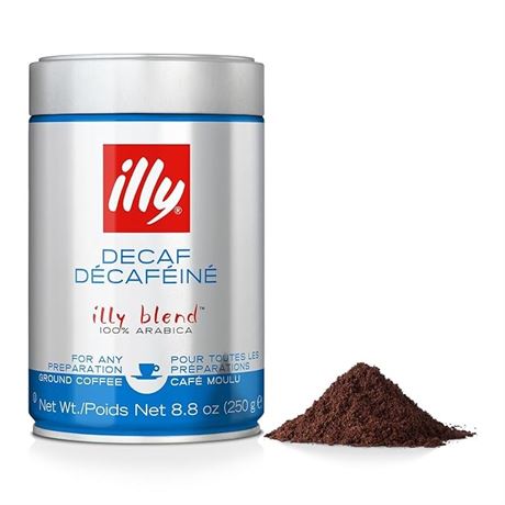 illy Ground Coffee Espresso - 100% Arabica Coffee Ground – Classico Decaf Roast