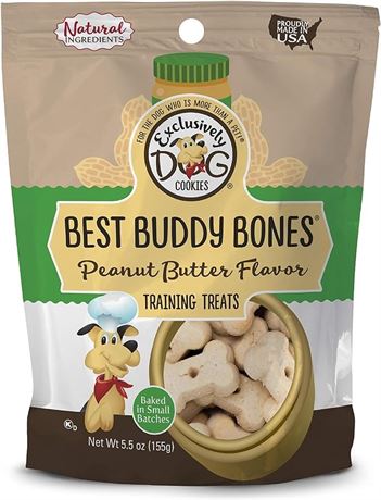 Exclusively Pet Dog Best Buddy Bones-Peanut Butter Flavor, 5-1/2-Ounce Package