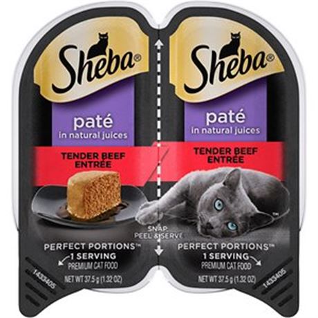 Sheba Perfect Portions Tender Beef Entree Wet Cat Food, 2.64 Oz., Case of 24